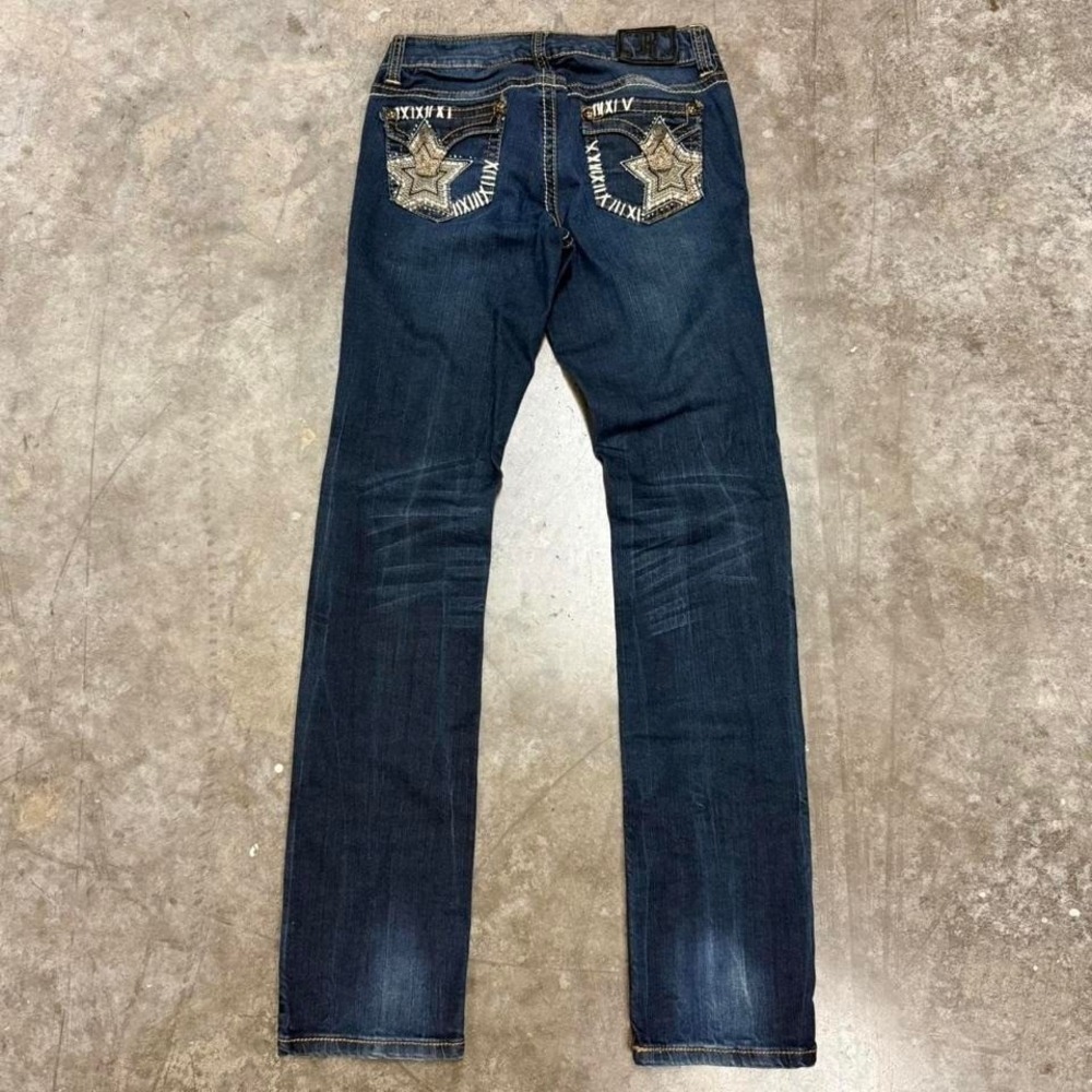 Y2K Request Jeans Miss Me Style Dark Wash Embellished Jeans 27x32